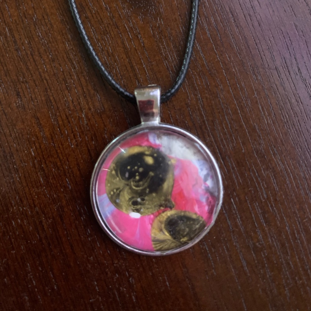 Homemade acrylic charm necklace